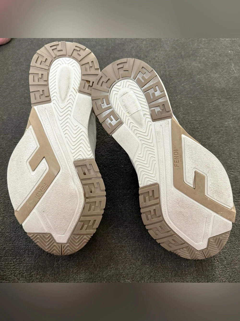 Fendi Women's Cream & White Chunky Mesh Sneaker